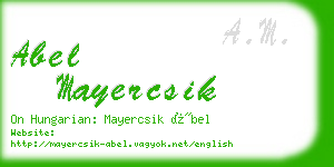 abel mayercsik business card